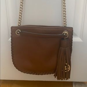 Like new brown leather Michael Kors crossbody